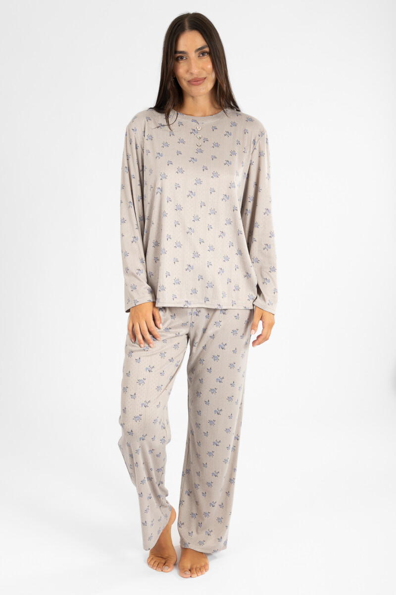 Pijama desagujado liberty Gris