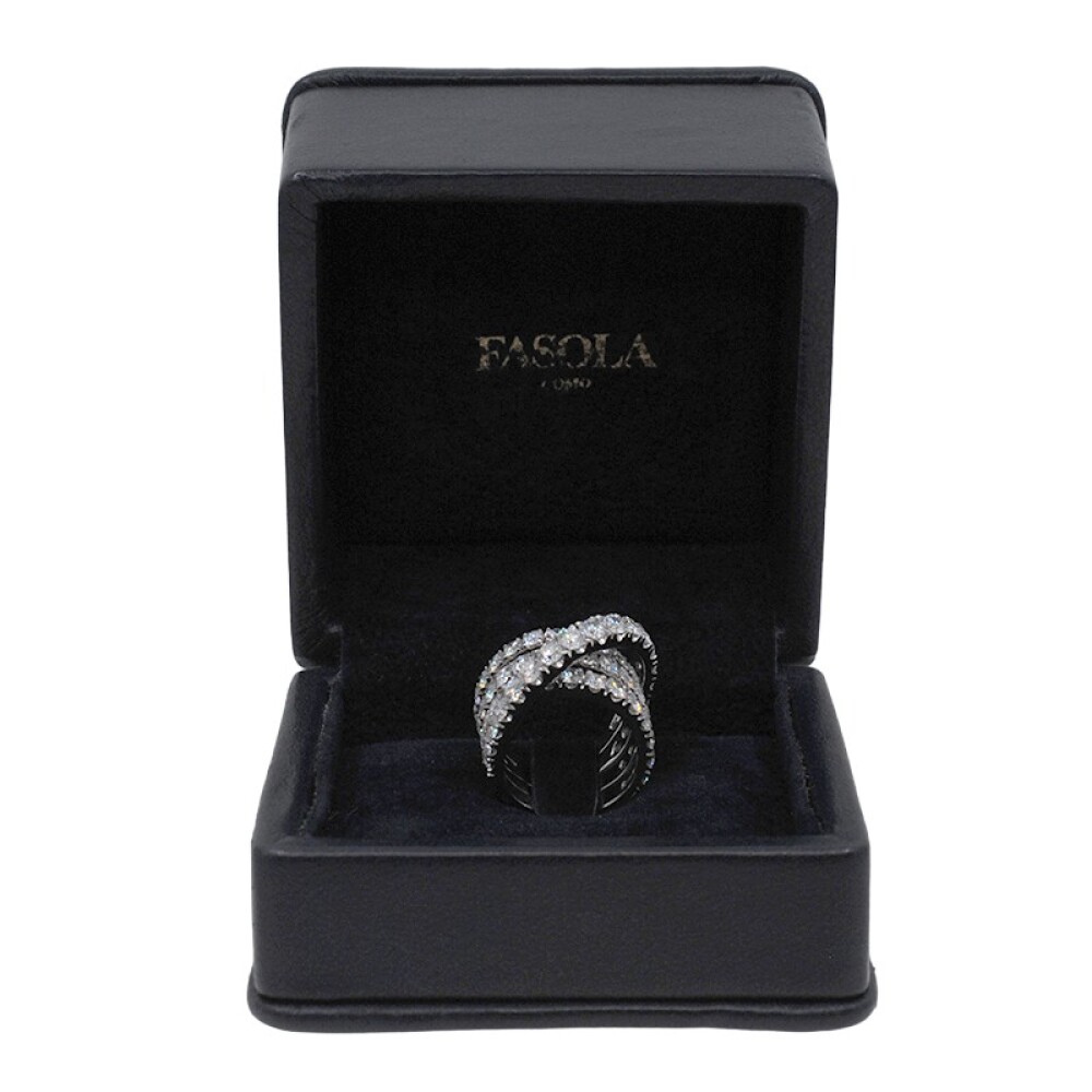 Anillo Oro 18K Blanco Y Brillantes De Joyeria Fasola Como Con Estuche Anillo Oro 18K Blanco Y Brillantes De Joyeria Fasola Como Con Estuche