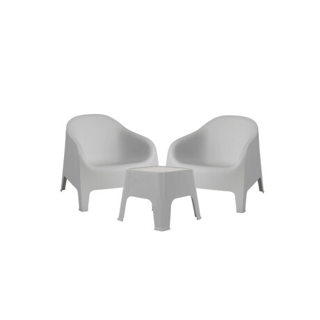 Set de 2 Sillas Skarpo + Mesa de exterior Gris