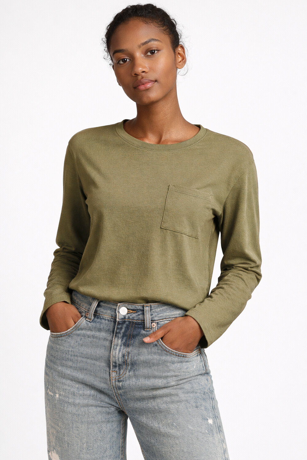 Remera Dupla Verde Oliva Claro