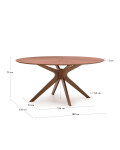 Mesa Naanim de chapa de nogal 180 x 110 cm