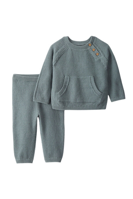 Set dos piezas de algodón orgánico, pantalón y buzo Sin color