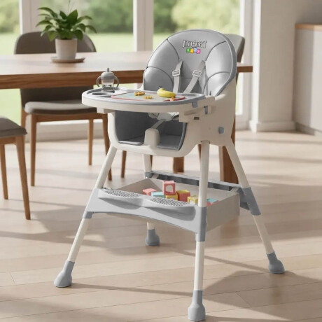 Silla De Comer Para Bebé Multiuso 2en1 Sillita Niños Gris