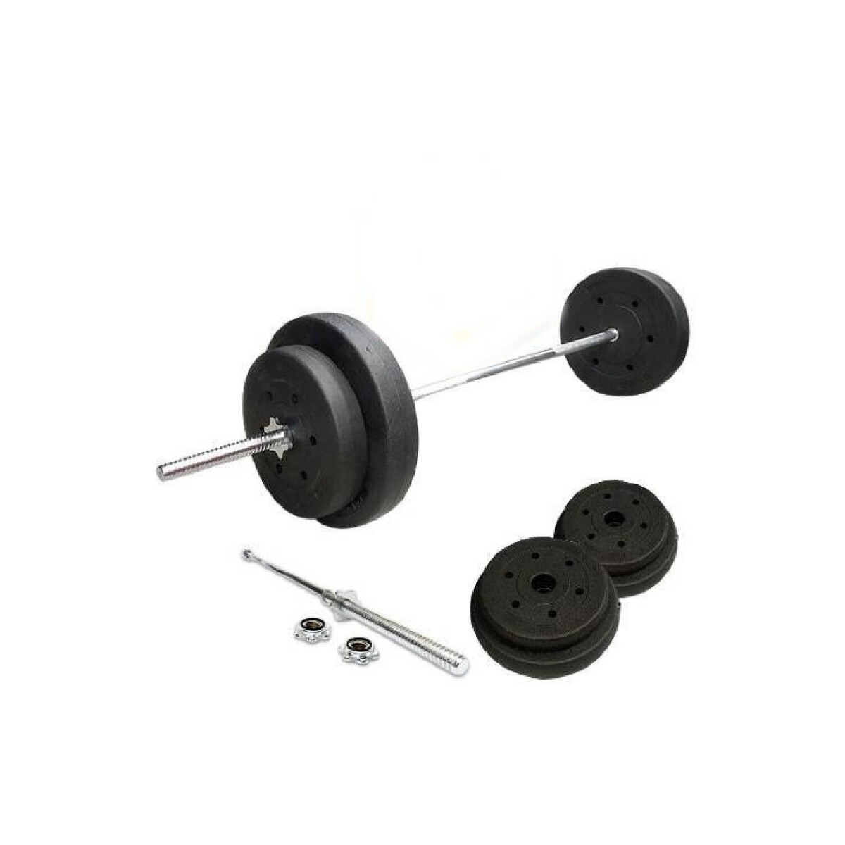 Kit Barra de 1.80 Mts + 30kgs En Discos - 2x10Kg 2x5Kg 