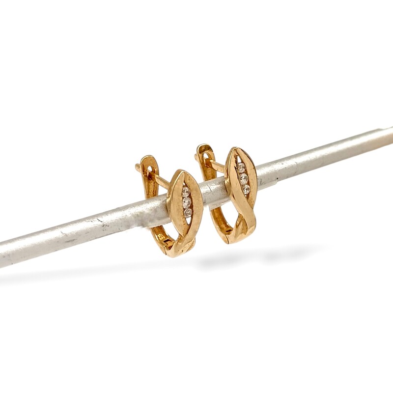 Caravanas Pez oro- Oro bajo - Zirconia - CA8099 conpiedra