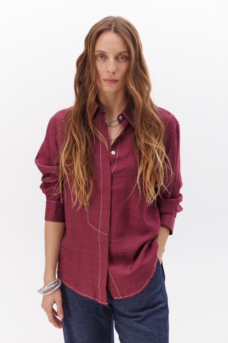CAMISA VERTICE BURDEOS