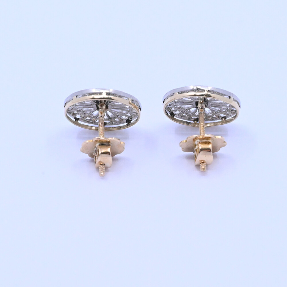 Caravanas oro 18k antiguas con brillantes y diamantes. Caravanas oro 18k antiguas con brillantes y diamantes.