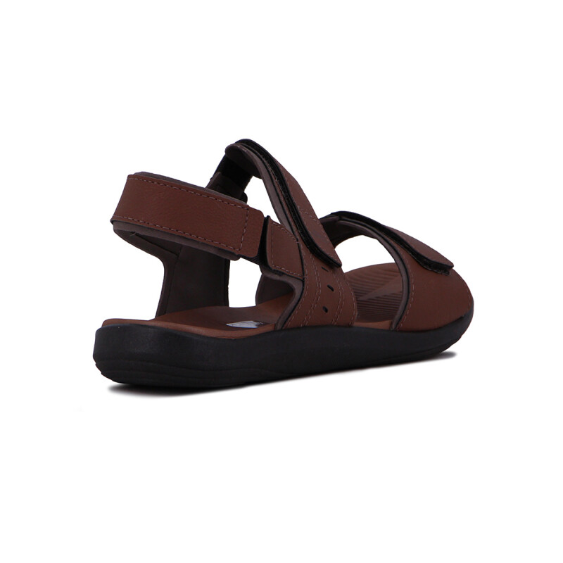 Country Sandalia Hombre Dos Tiras Con Velkro Y Pulsera Castaño