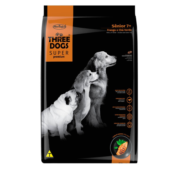 THREE DOGS SUPERPREMIUM SENIOR POLLO Y TE VERDE 3 KG THREE DOGS SUPERPREMIUM SENIOR POLLO Y TE VERDE 3 KG