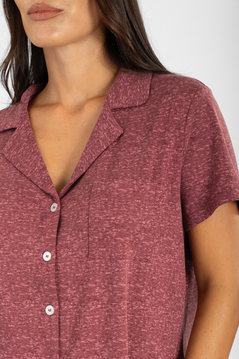 Pijama yummy melange americano mc Bordeaux