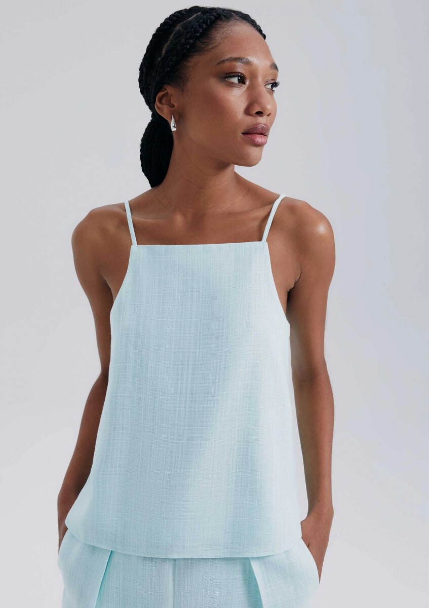 BLUSA SIN MANGAS - CELESTE 