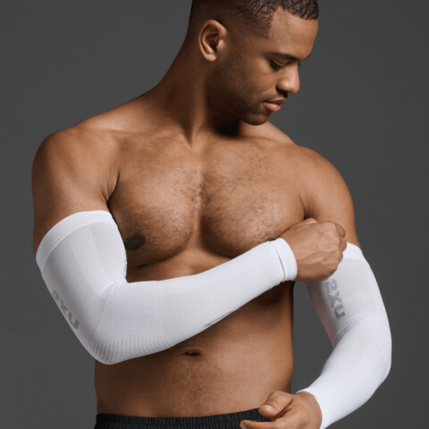 Flex Compression Arm Sleeves - Unisex White/grey