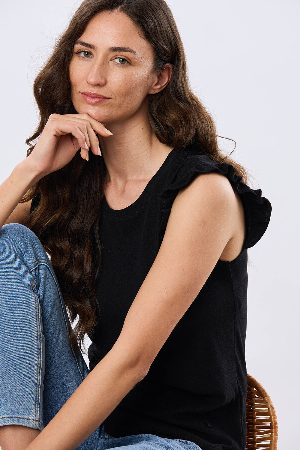 REMERA LISA DE ALGODÓN Negro