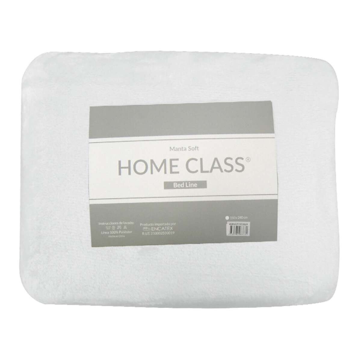 Frazada Flannel 1 Plazas Home Class 150 x 240 cm - Blanco 