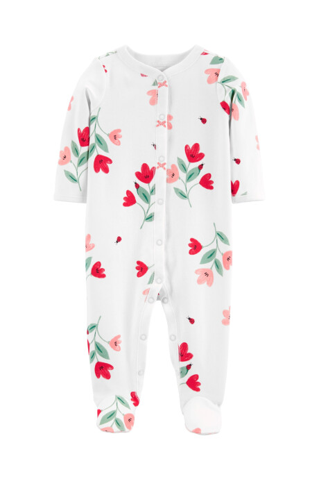 Pijama con Pies de Algodón con Estampado de Flores 0