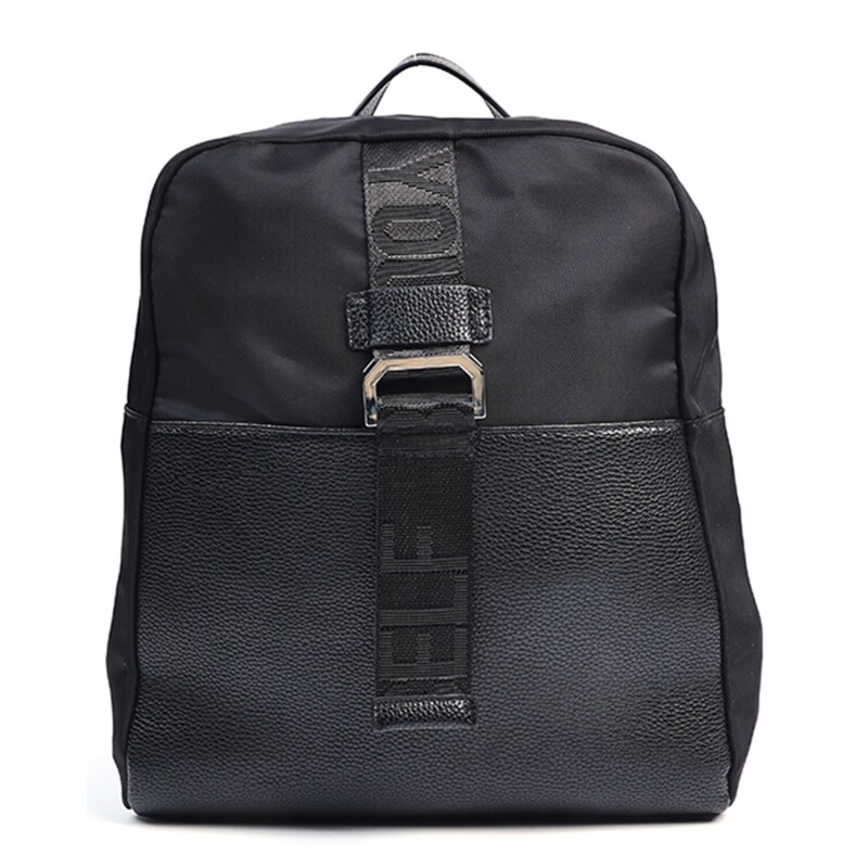 Mochila Canva Casey en Nylon y Cuero PU Negra