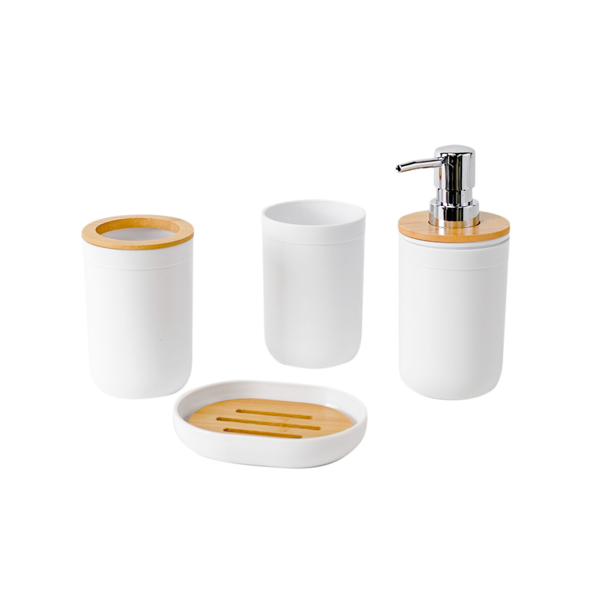 JUEGO - DE BAÑO BLANCO BAMBÚ WASH 03 