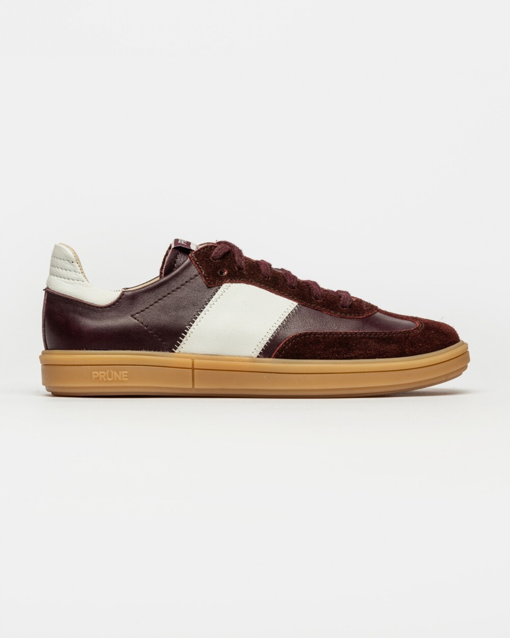 Sneaker Nil En Cuero Liso Bordeaux