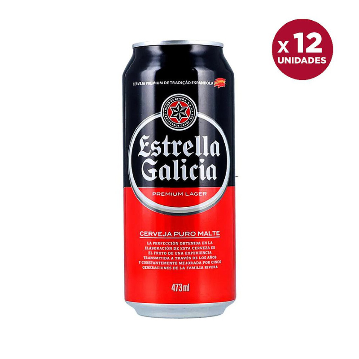 Cerveza Estrella Galicia Lata 12 unidades - 473 ml 