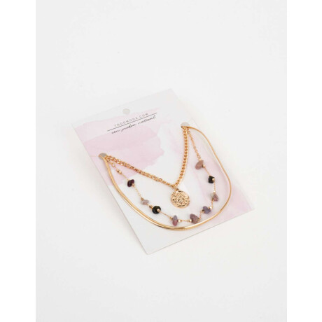 Collar Con Piedritas Dorado