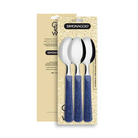 Set X3 Cucharas Glow de Simonaggio AZUL