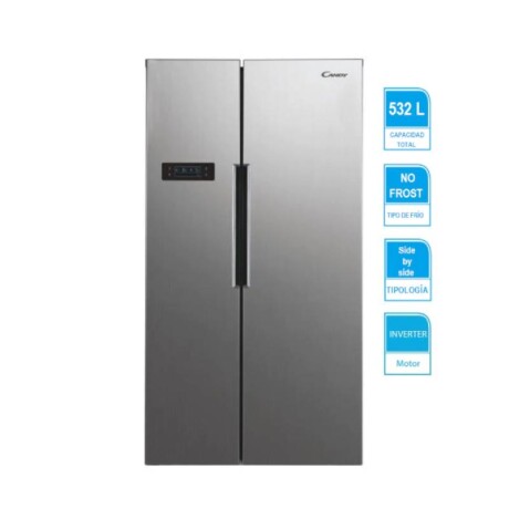 Heladera Side By Side Candy 532 L Frio Seco Gris Inox
