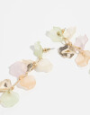 Aros Colgantes Largos Acrilico Aros Con Flores - Dorado
