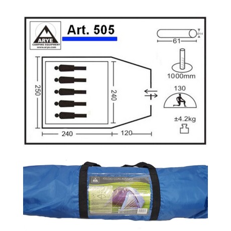 Carpa Igloo Arye con Avance 5/6 Personas Carpa Igloo Arye con Avance 5/6 Personas