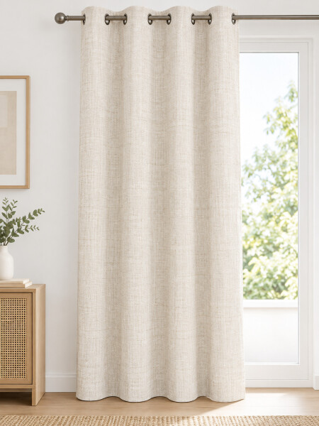 CORTINA CON 8 OJALILLOS BEIGE