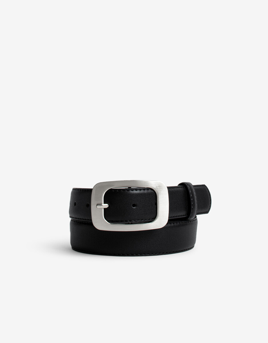 Cinturón Con Hebilla Rectangular 