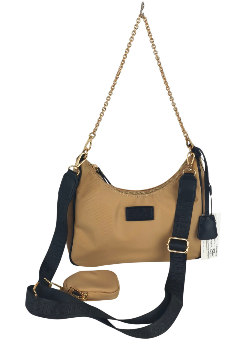 Cartera con cadena Beige