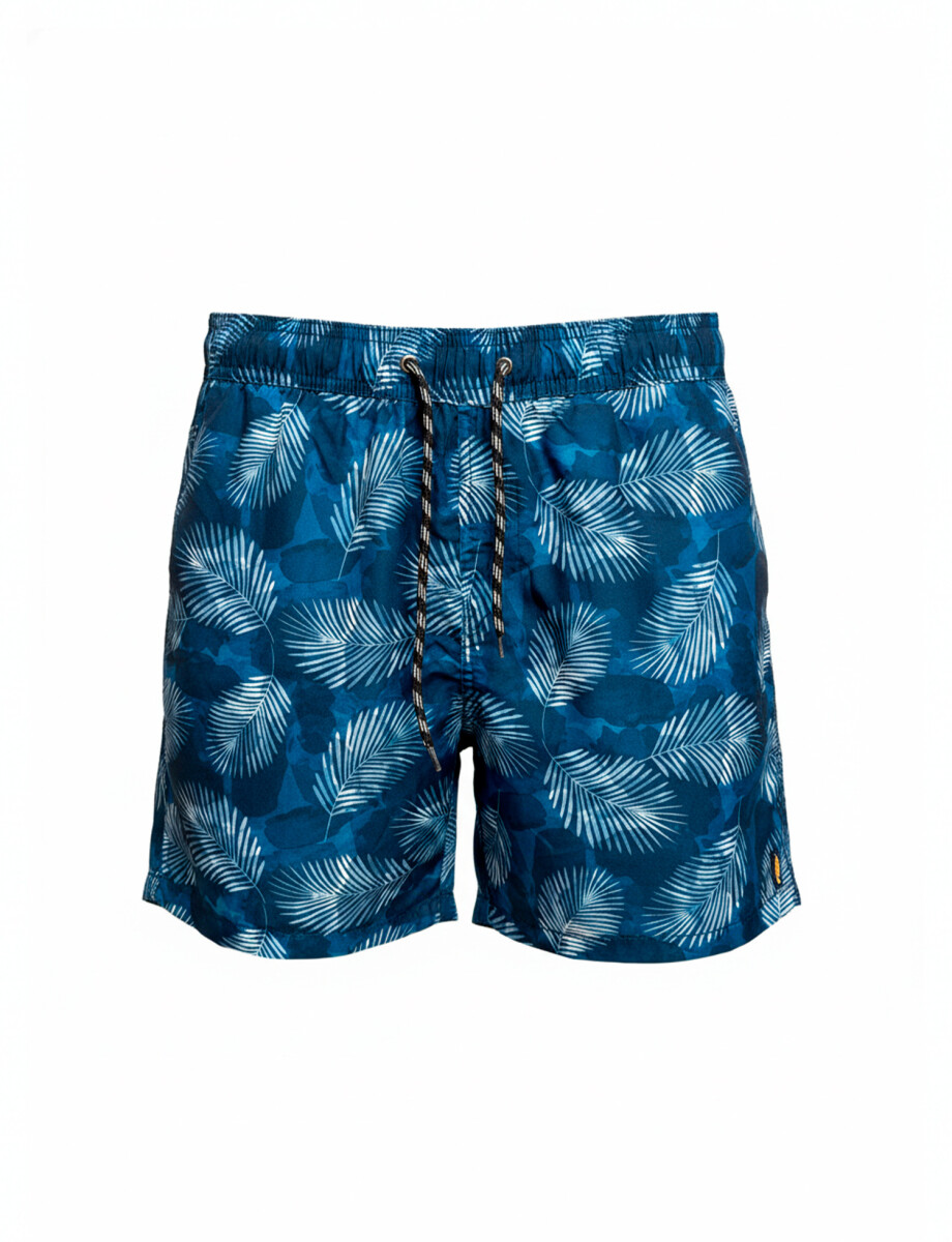 Short de baño estampado petroleo