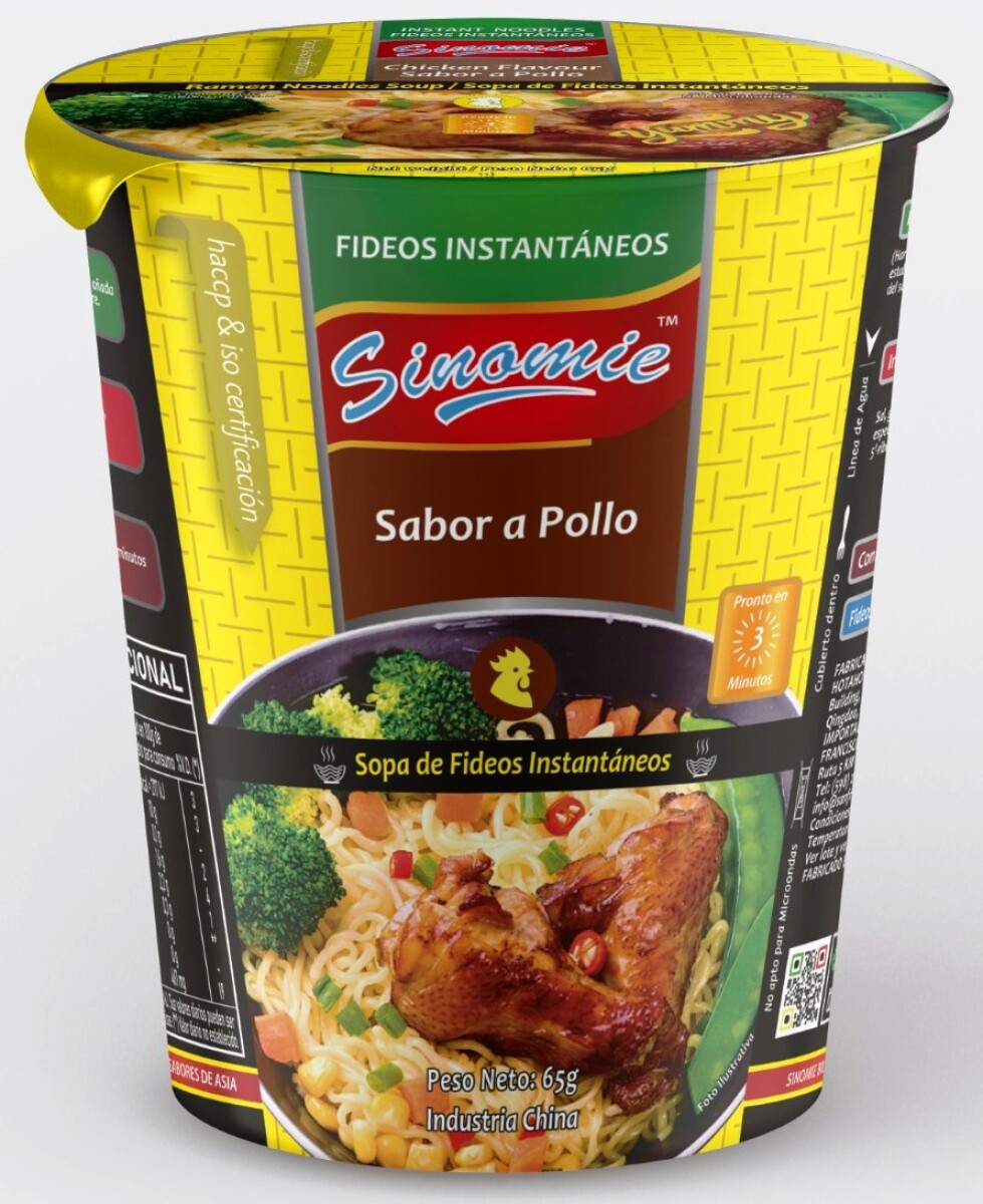 SOPA FIDEOS VASO SINOMIE 65 G POLLO 