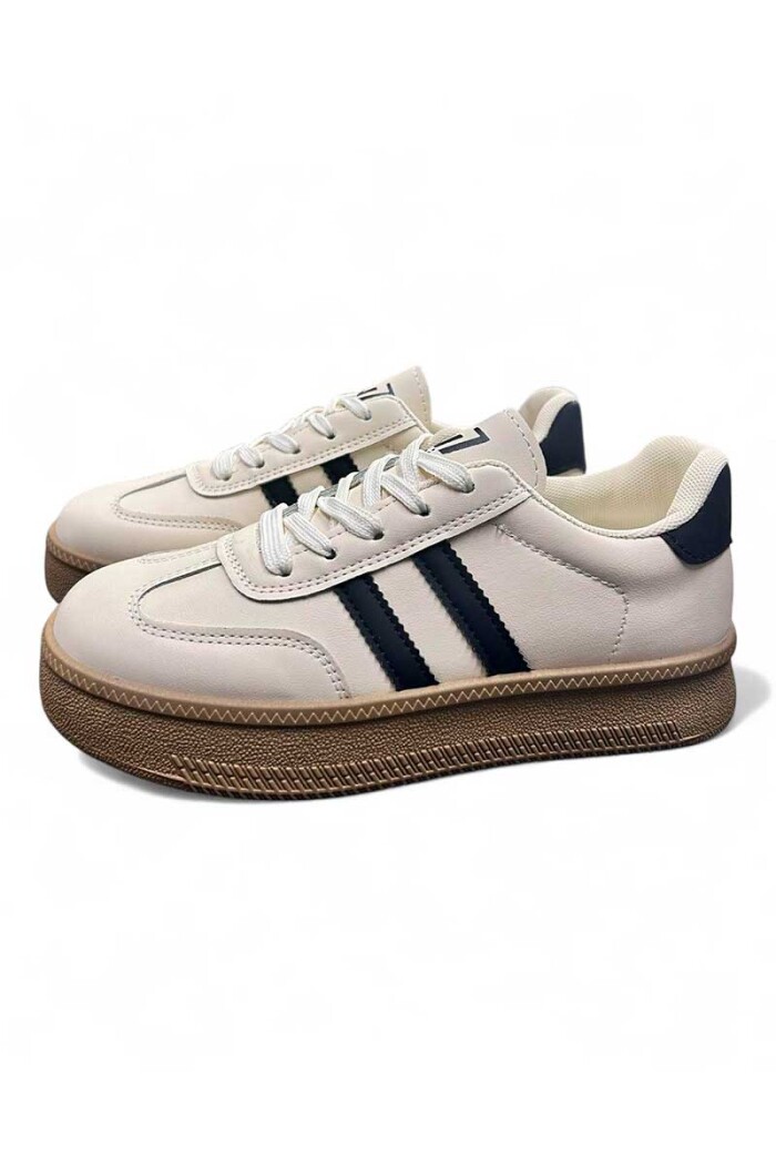 CALZADO DEPORTIVO DOS RAYAS PLATAFORMA Blanco