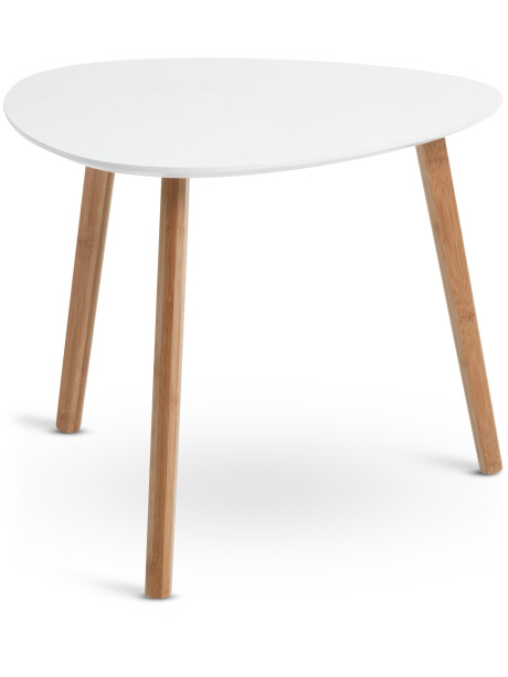 Mesa auxiliar TAPS 55x55 blanco/bambú Mesa auxiliar TAPS 55x55 blanco/bambú