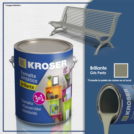 ESMALTE KROSER BRILLANTE 3EN1 GRIS PERLA 4L ++ N/a