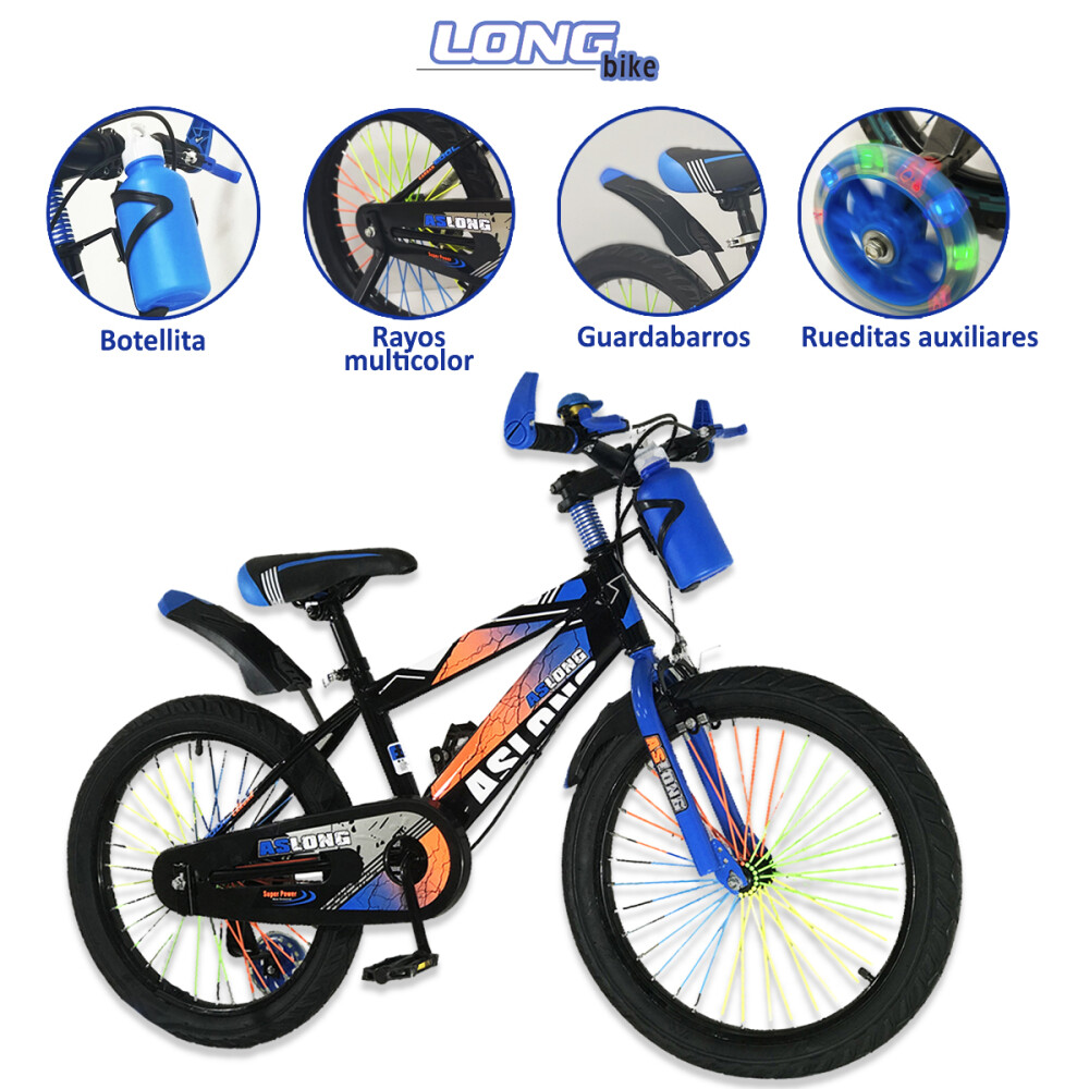 Bicicleta LONG Rodado 20 Azul