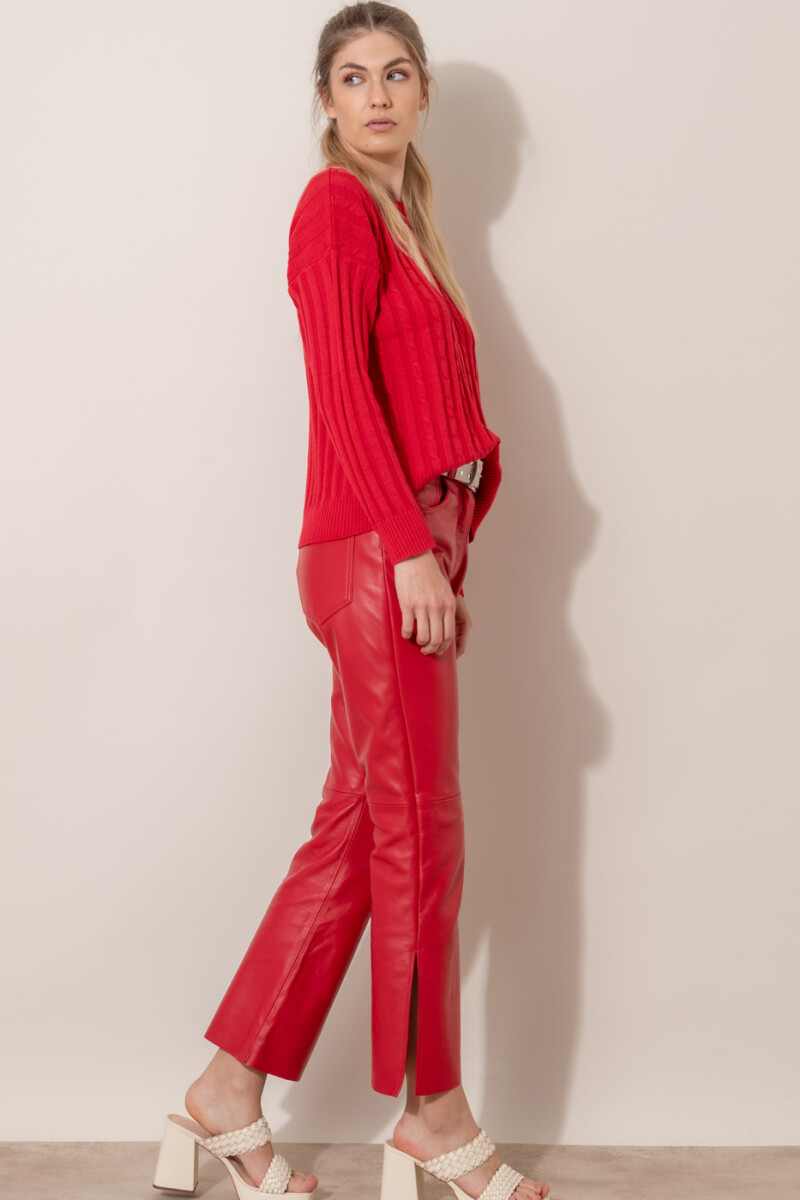 Leather Pant Rojo