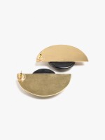 Pendientes Maxi Semicírculo Con Resina dorado