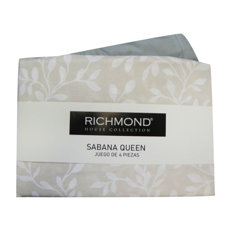 Juego de Sábanas Richmond 2 plazas Hojas Grises