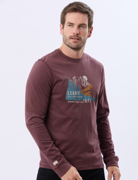 REMERA ESTAMPADA DE ALGODÓN BORDO