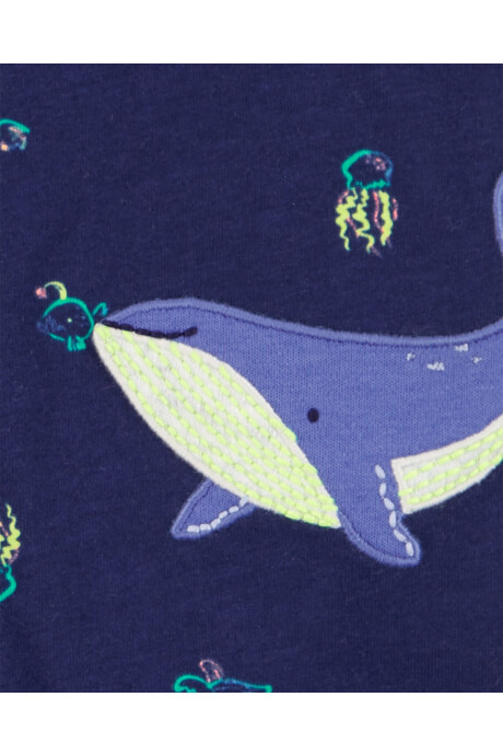 Monito corto de algodón diseño ballenas Sin color
