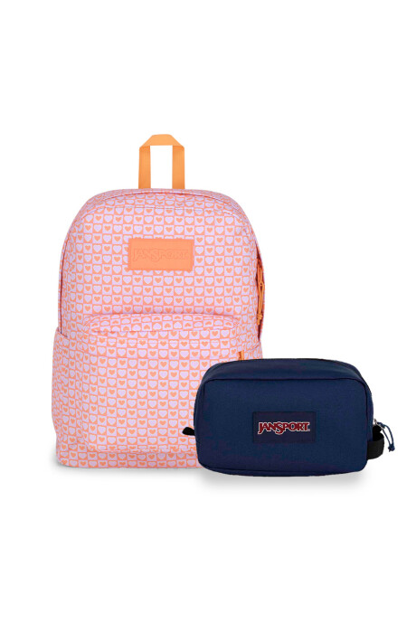 Mochila SuperBreak + Cartuchera Hyped Hearts Pink
