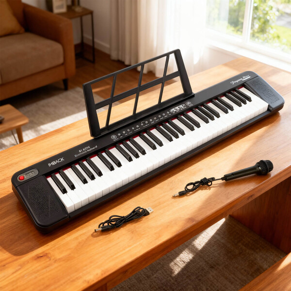 Organo Musical Teclado Piano Instrumento 61 Teclas Micrófono 200 Tonos Y Ritmos Con Microfono Imback Organo Musical Teclado Piano Instrumento 61 Teclas Micrófono 200 Tonos Y Ritmos Con Microfono Imback