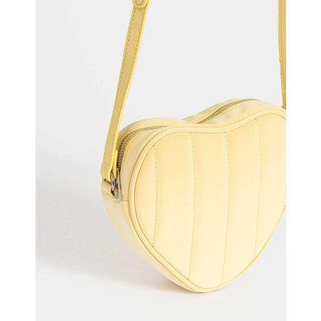 Bandolera Puffy Corazón Amarillo Claro