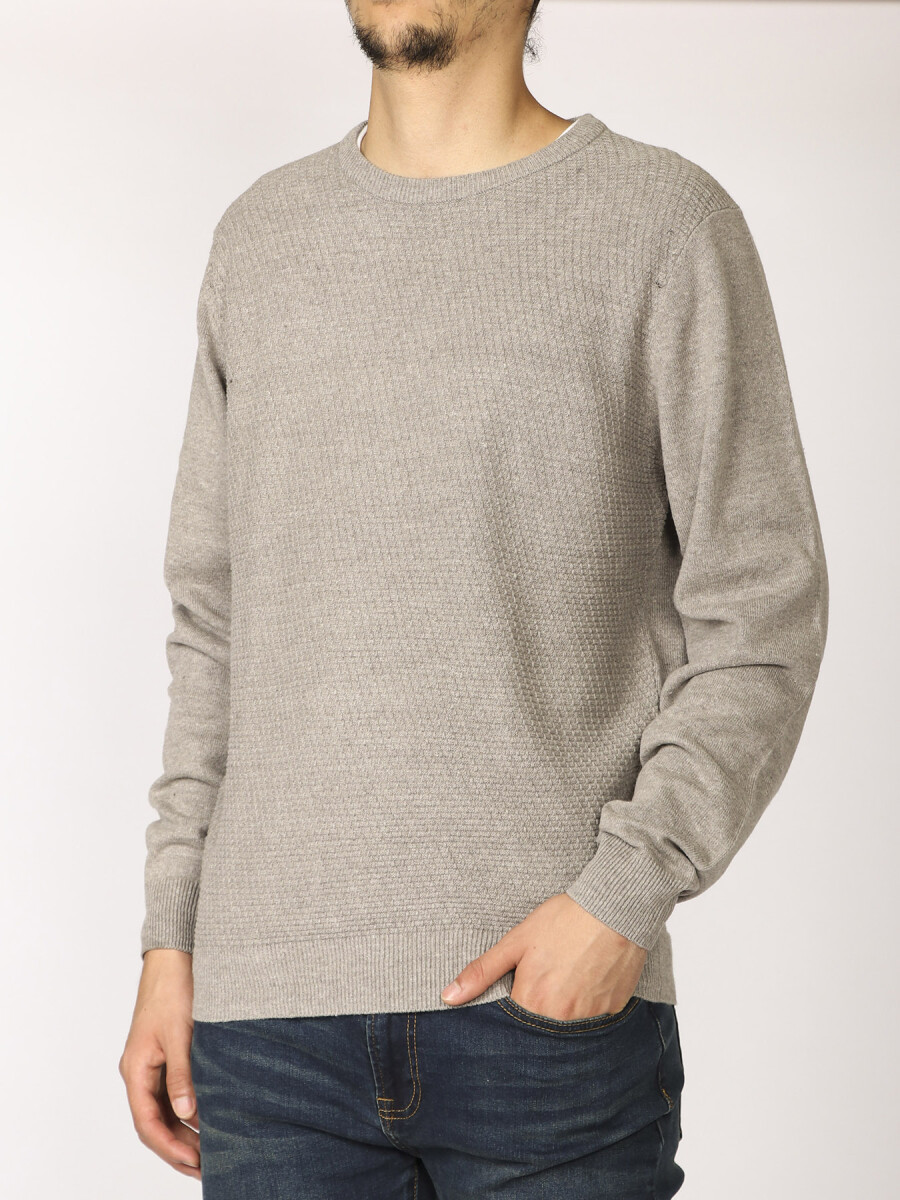 SWEATER HARRINGTON LABEL - Gris Medio 