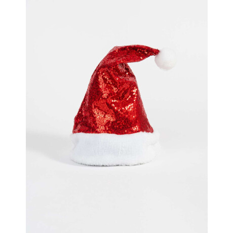 Gorro Navidad Lentejuelas Rojo Medio