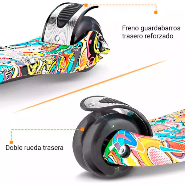 Monopatin Tripatin Scooter Luces Regulable Infantil Niños Variante Diseño Letras Dos