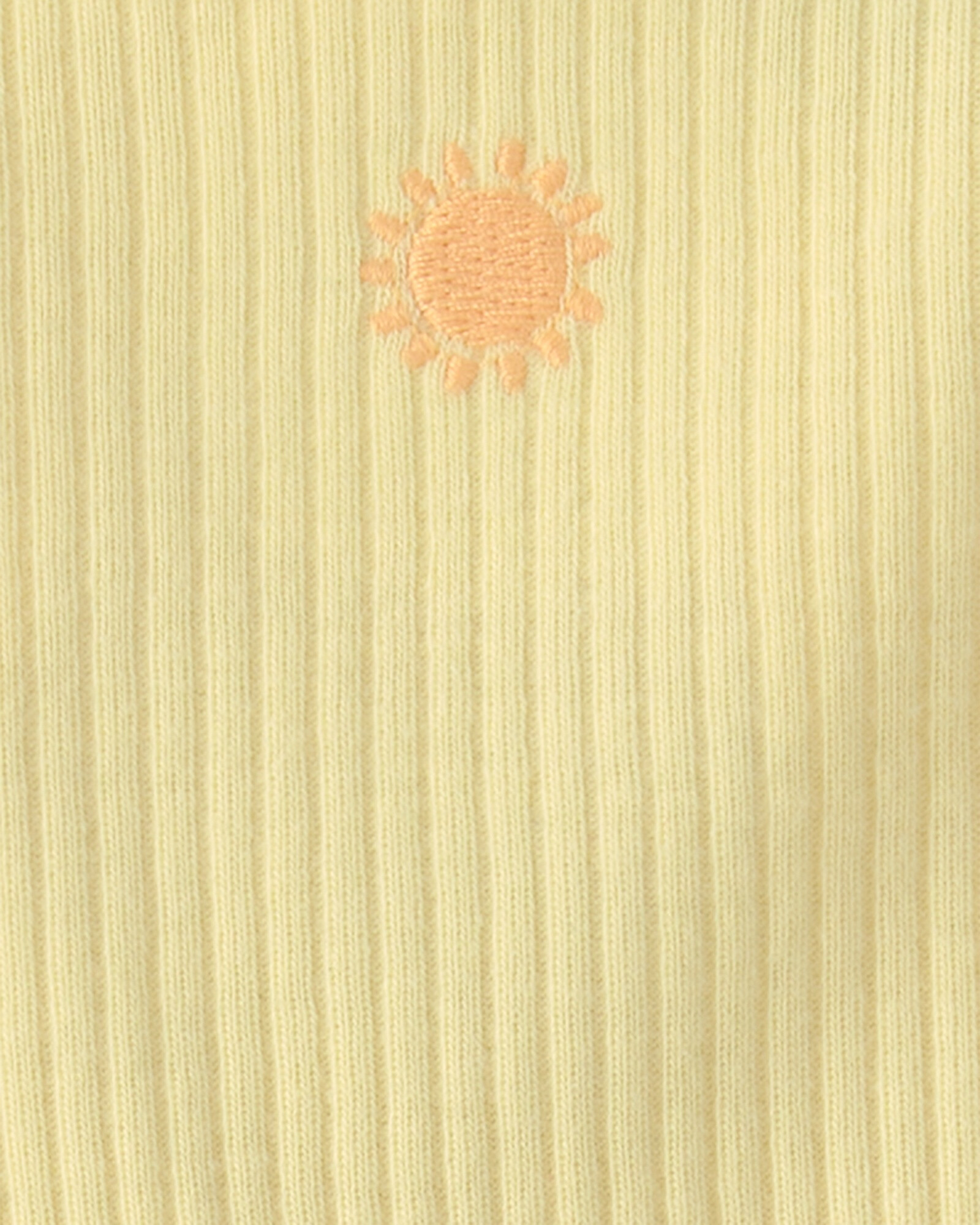Vestido de algodón, amarillo con sol bordado Sin color