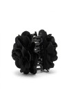 Broche flor satén negro